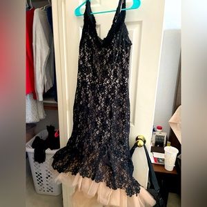 Nha Khanh Noir Tulle and Lace Dress